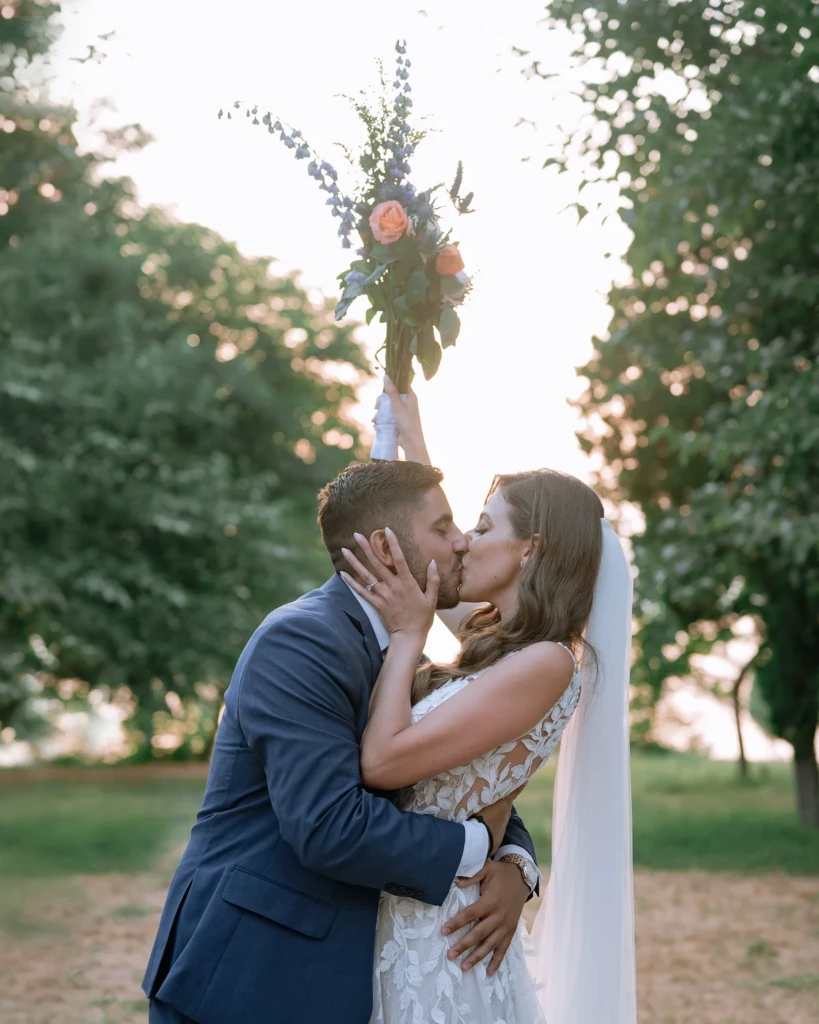 Maria and Giannis in a quiet moment at their Thassos wedding celebration